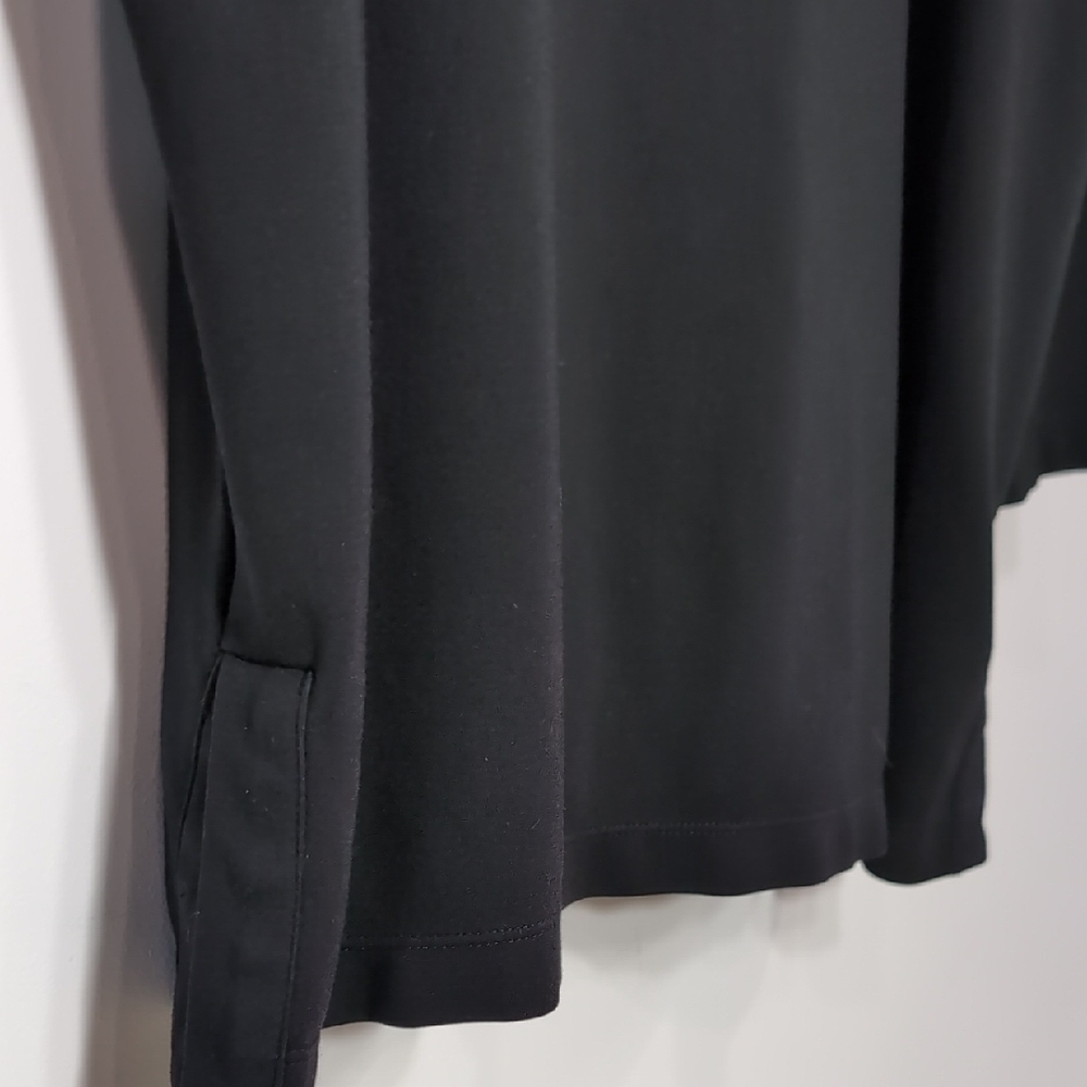 Chico's | Black Relaxed Boxy 3/4 Sleeve Blouse Minimalist Size XL - Picture 4 of 7